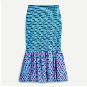 Smocked skirt in layered block print Item AO827